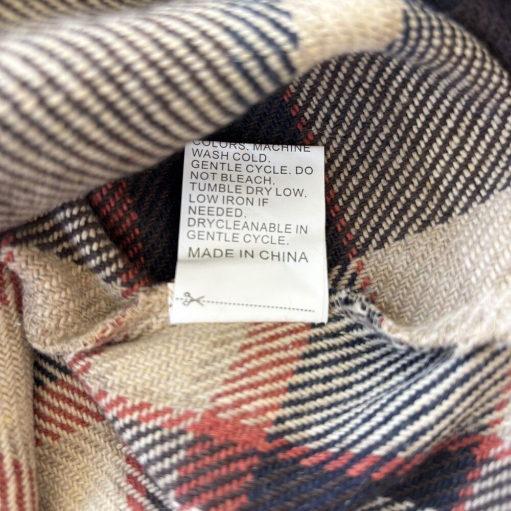 Pretty Garden Womens Plaid Shacket Size L Duster Soft Brushed Cabin Cozy NWT - Picture 9 of 12